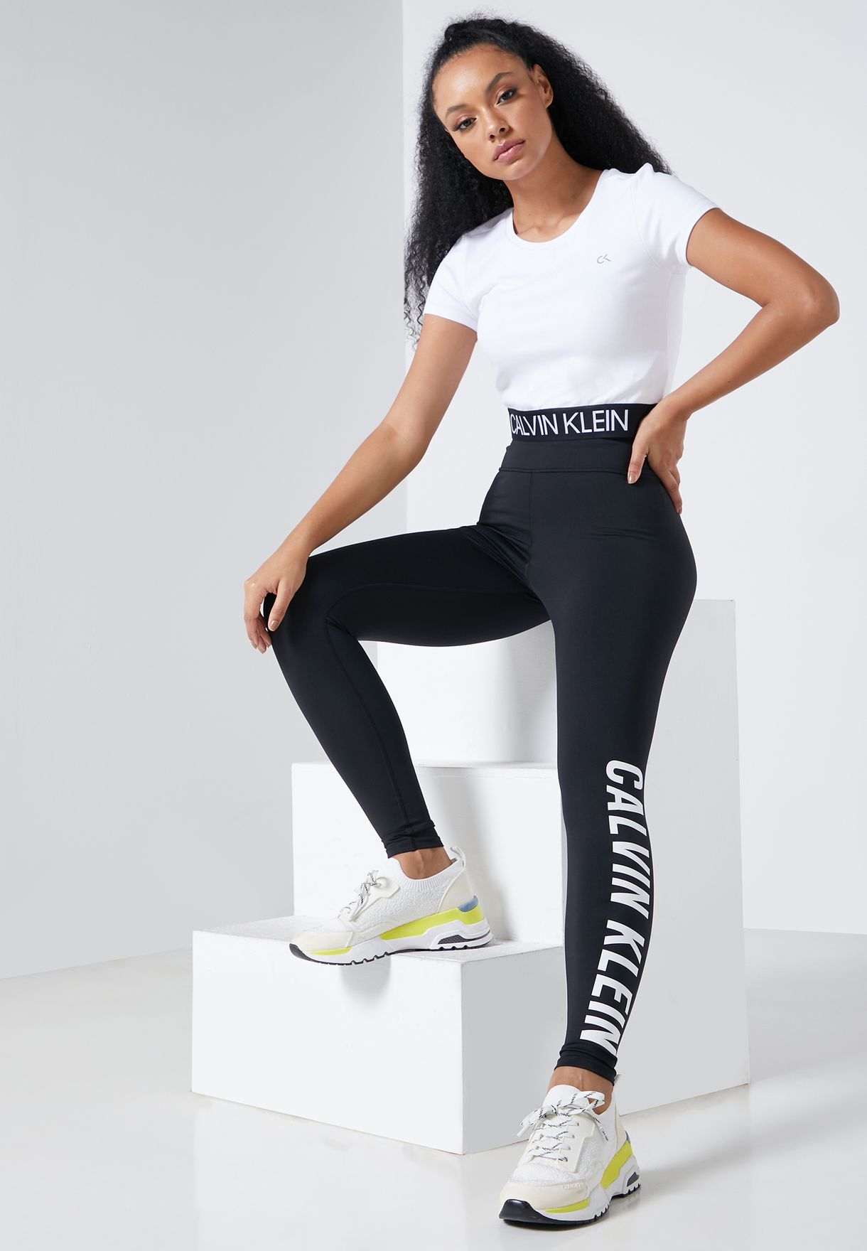 calvin klein side logo leggings