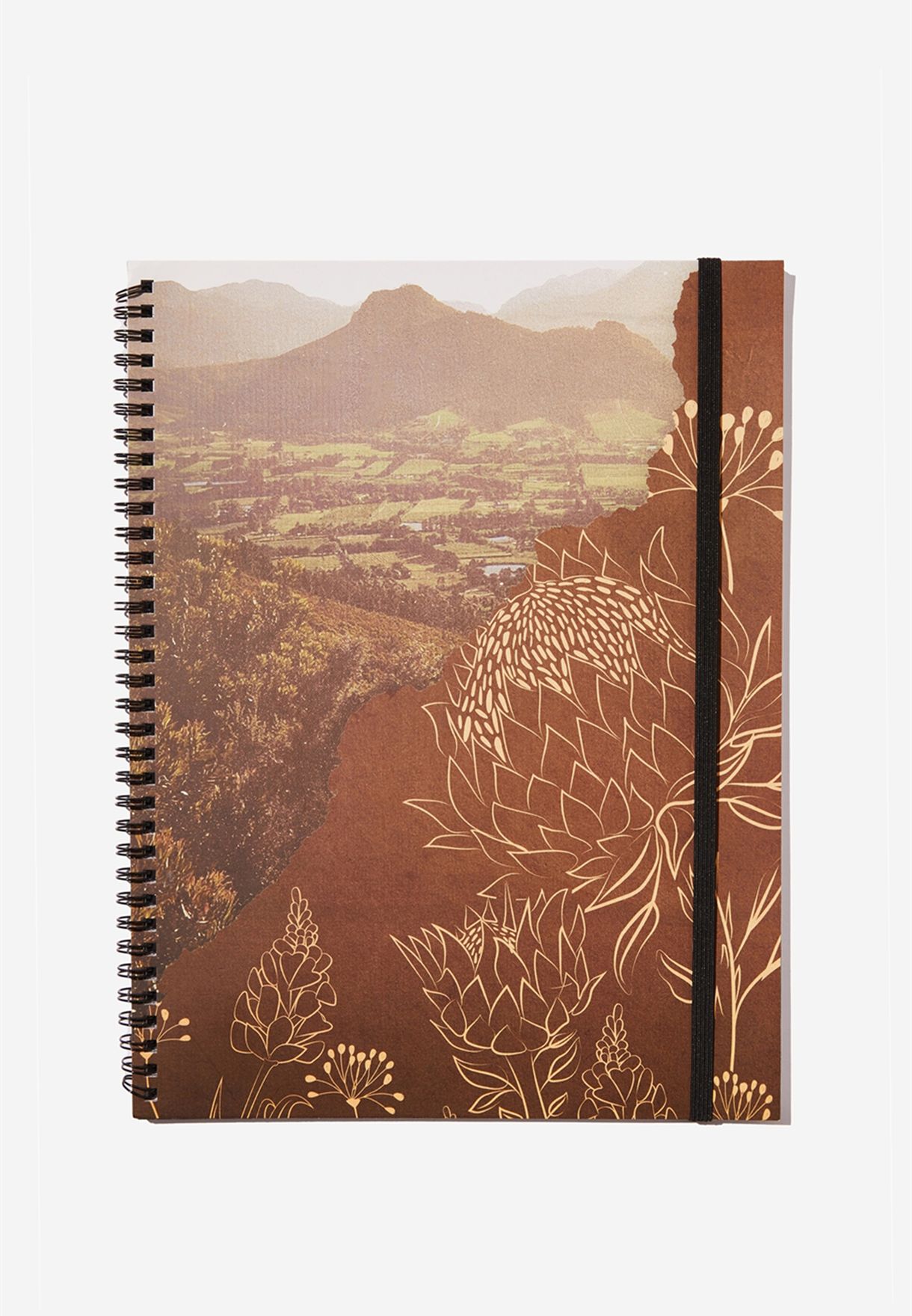 Floral Landscape A4 Spinout Notebook
