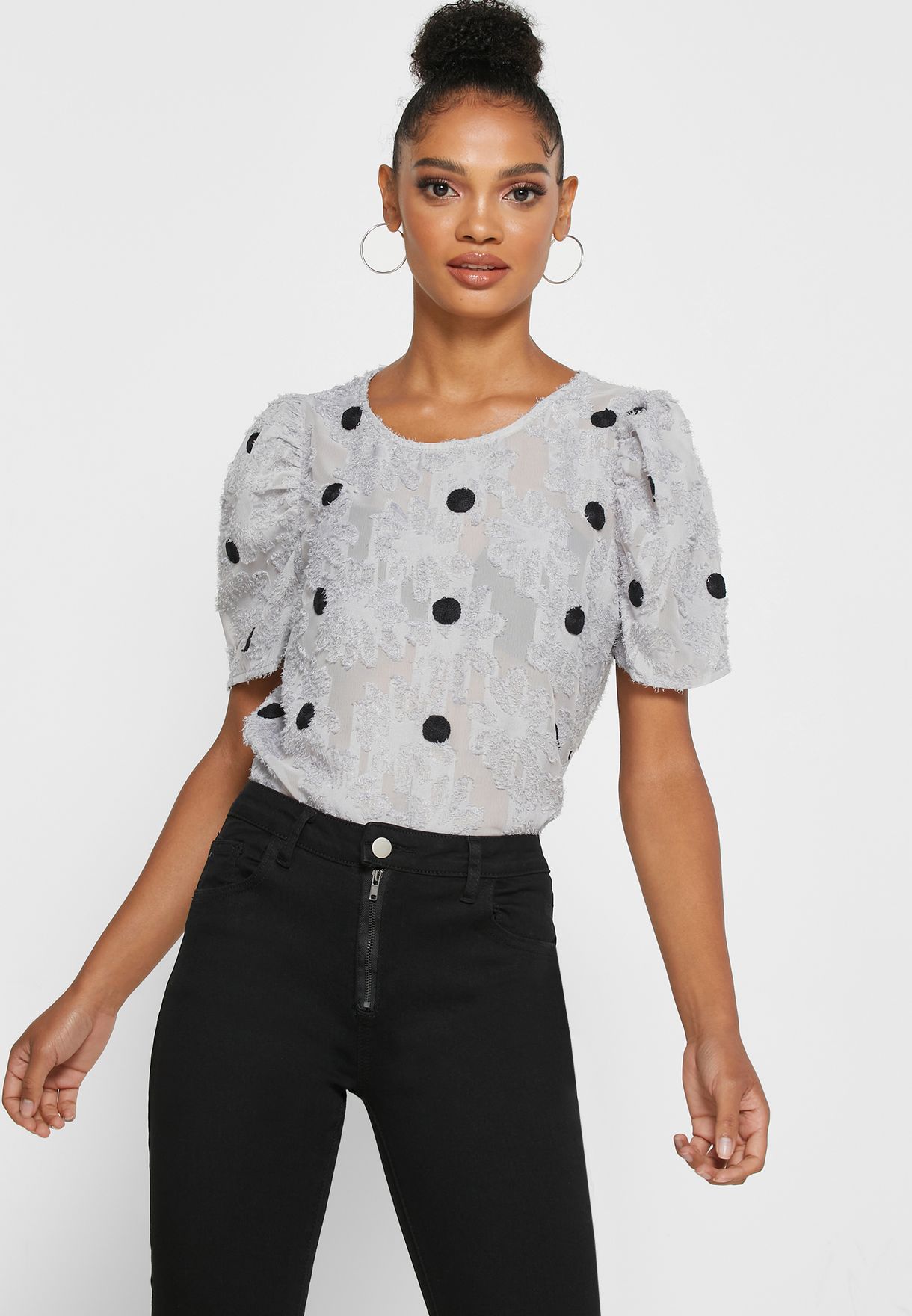 polka dot lace top