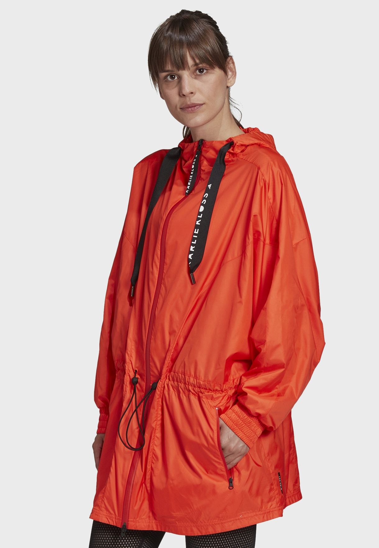 orange adidas jacket womens