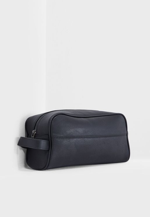 black mens toiletry bag