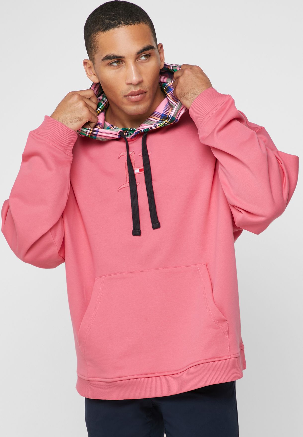 pink tommy hilfiger hoodie mens