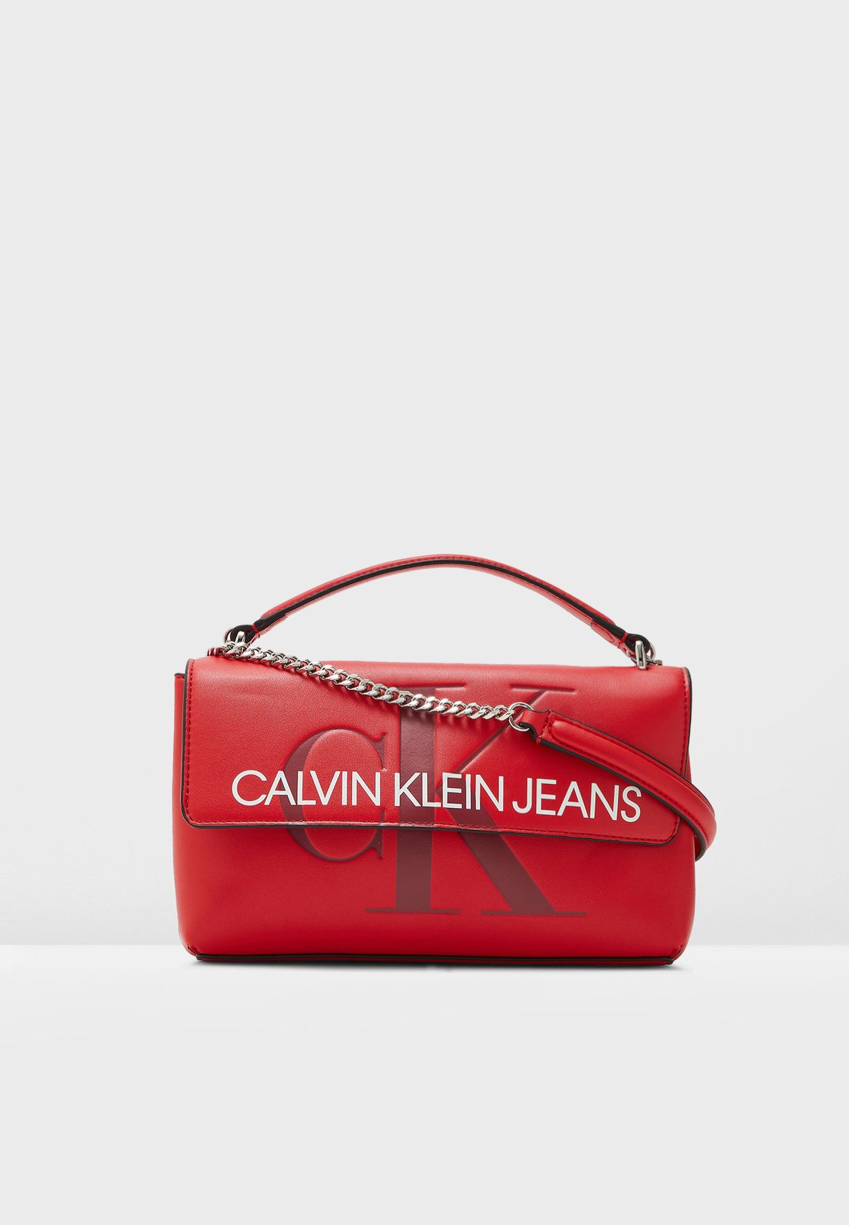 calvin klein jeans red bag