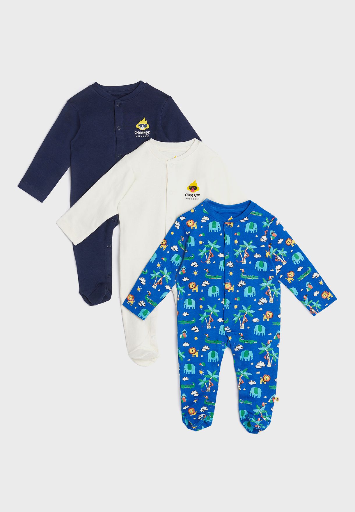 Infant 3 Pack Assorted Rompers