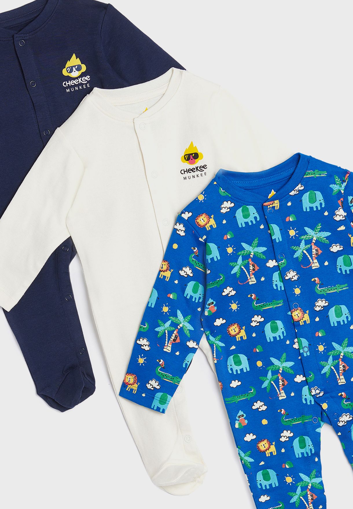 Infant 3 Pack Assorted Rompers