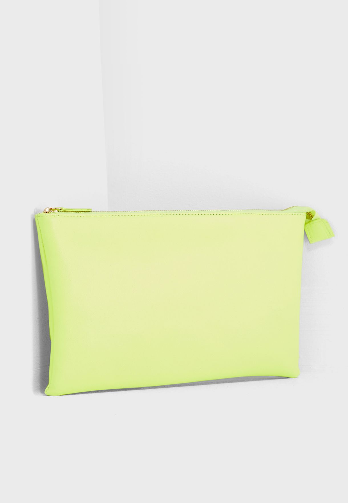 neon green clutch bag