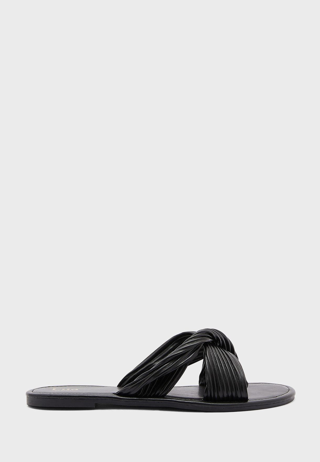 Ribbed Twisted Flat Sandal
