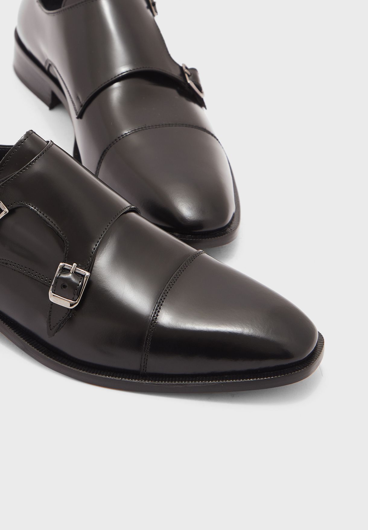 Buy Zarssen black Double Monk Strap Shoe for Men in Manama, Riffa