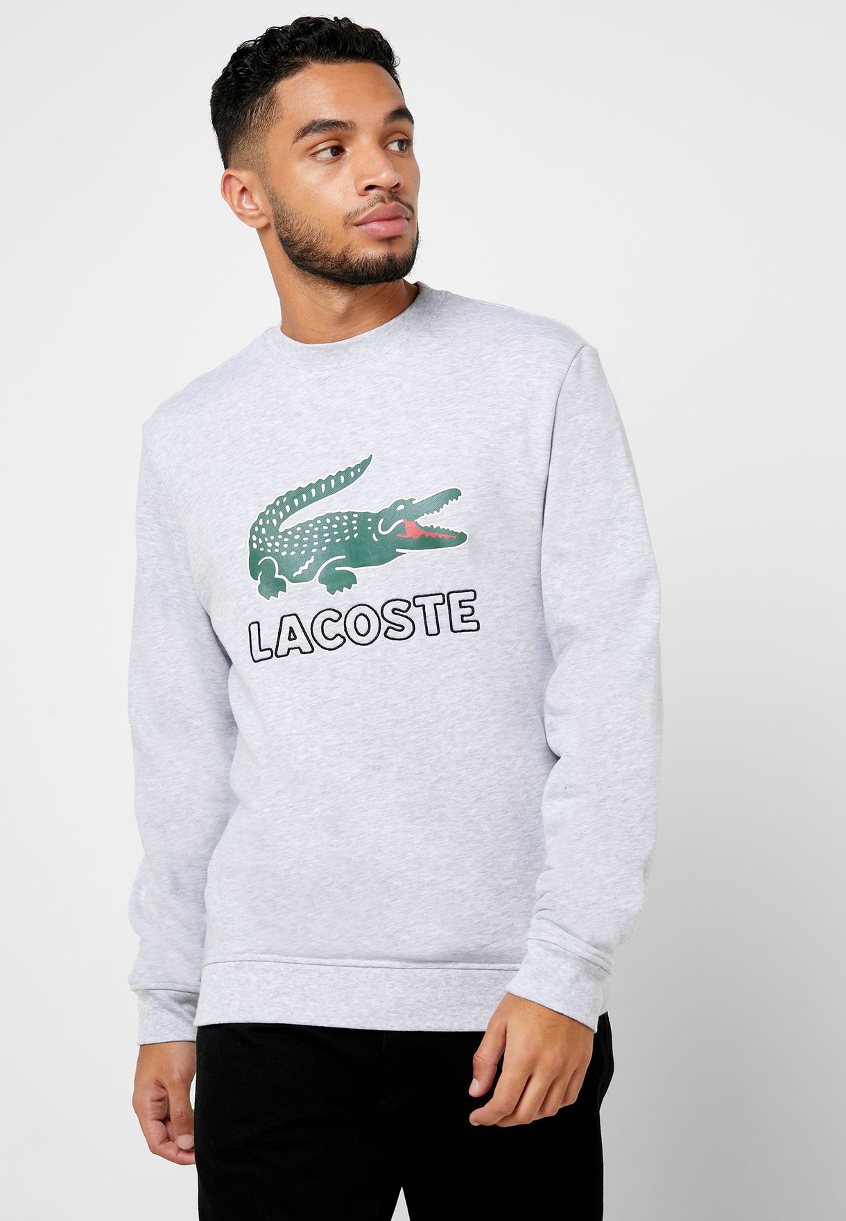 Buy Lacoste grey Large Logo Sweatshirt for Men in Dubai, Abu Dhabi