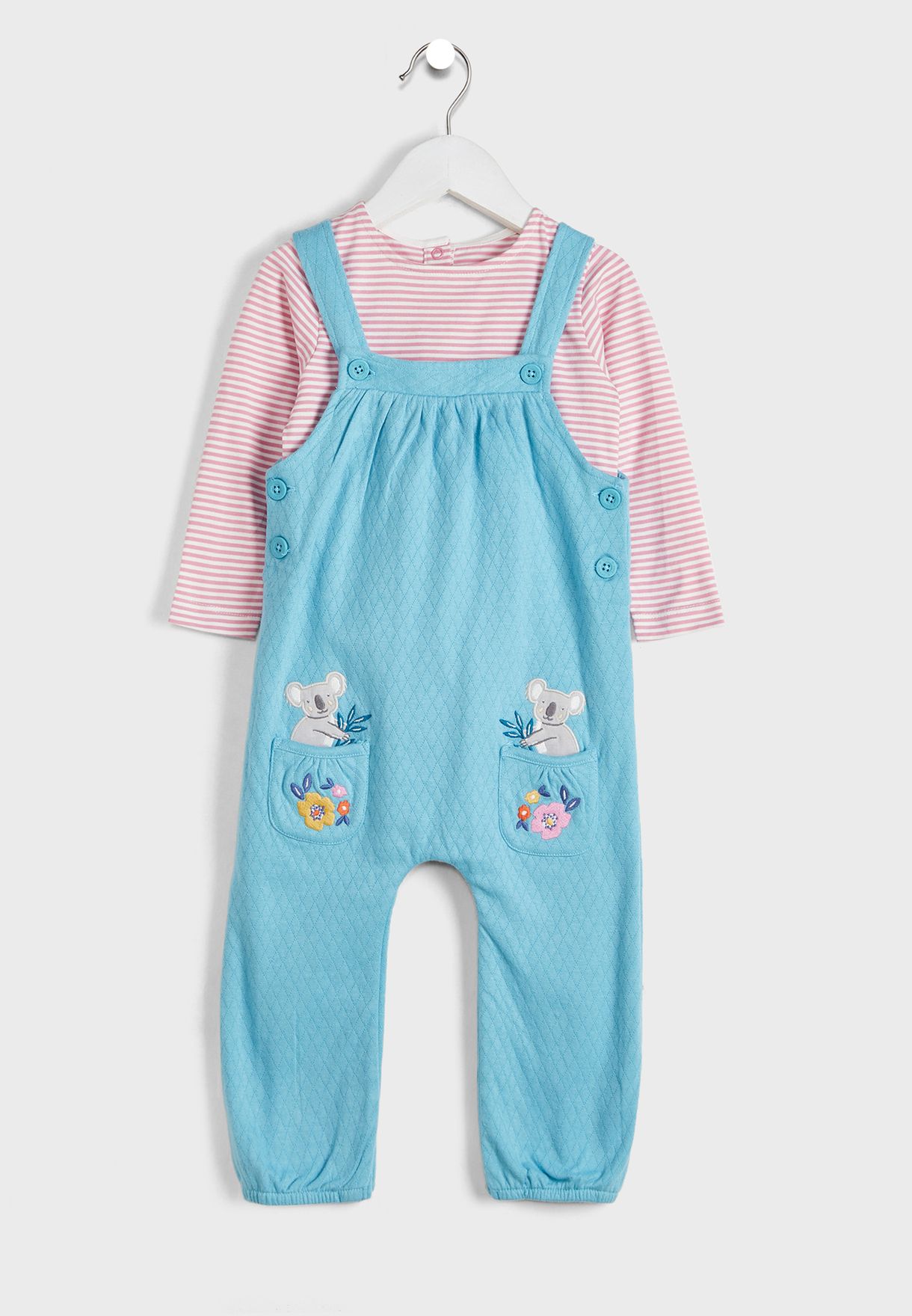 Kids Koalas Out Of Pockets Quilted Dungarees & Top