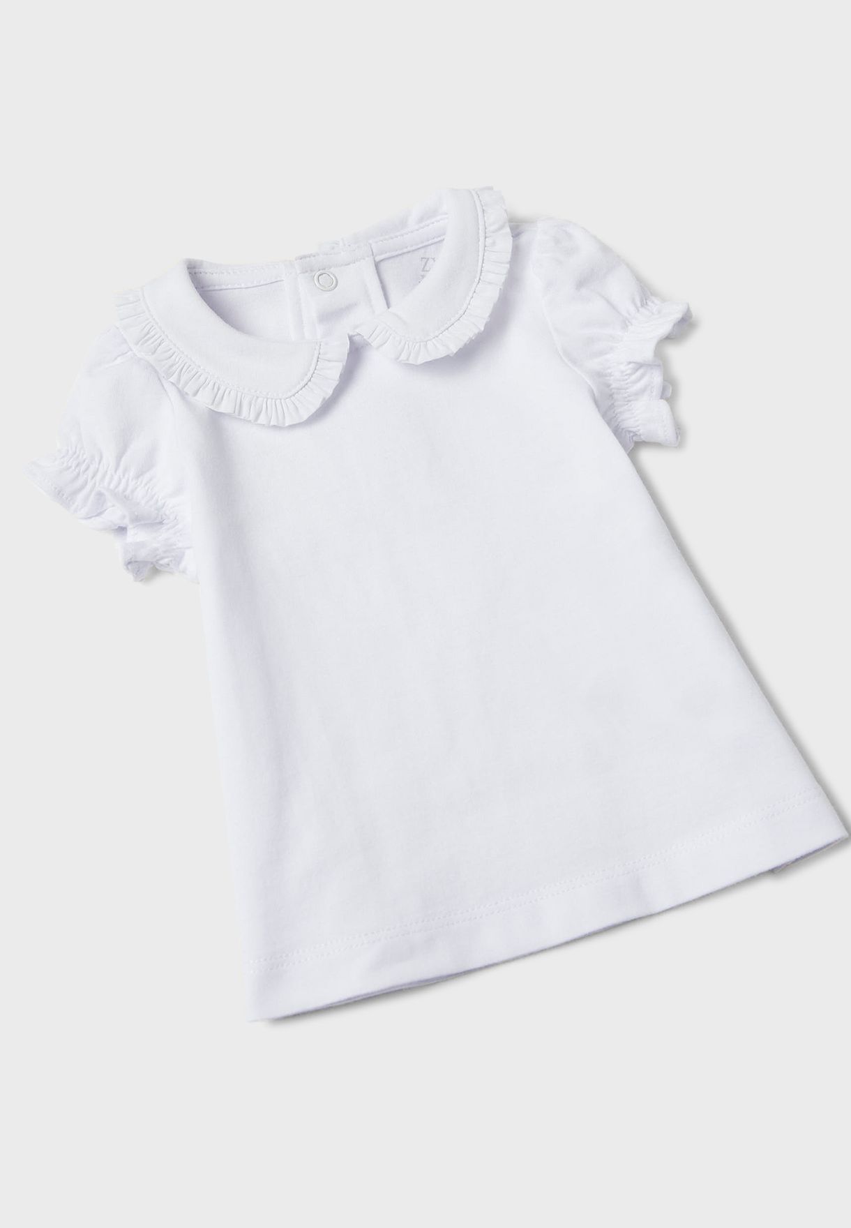 Infant Peter Pan Collar Top & Dungaree Set