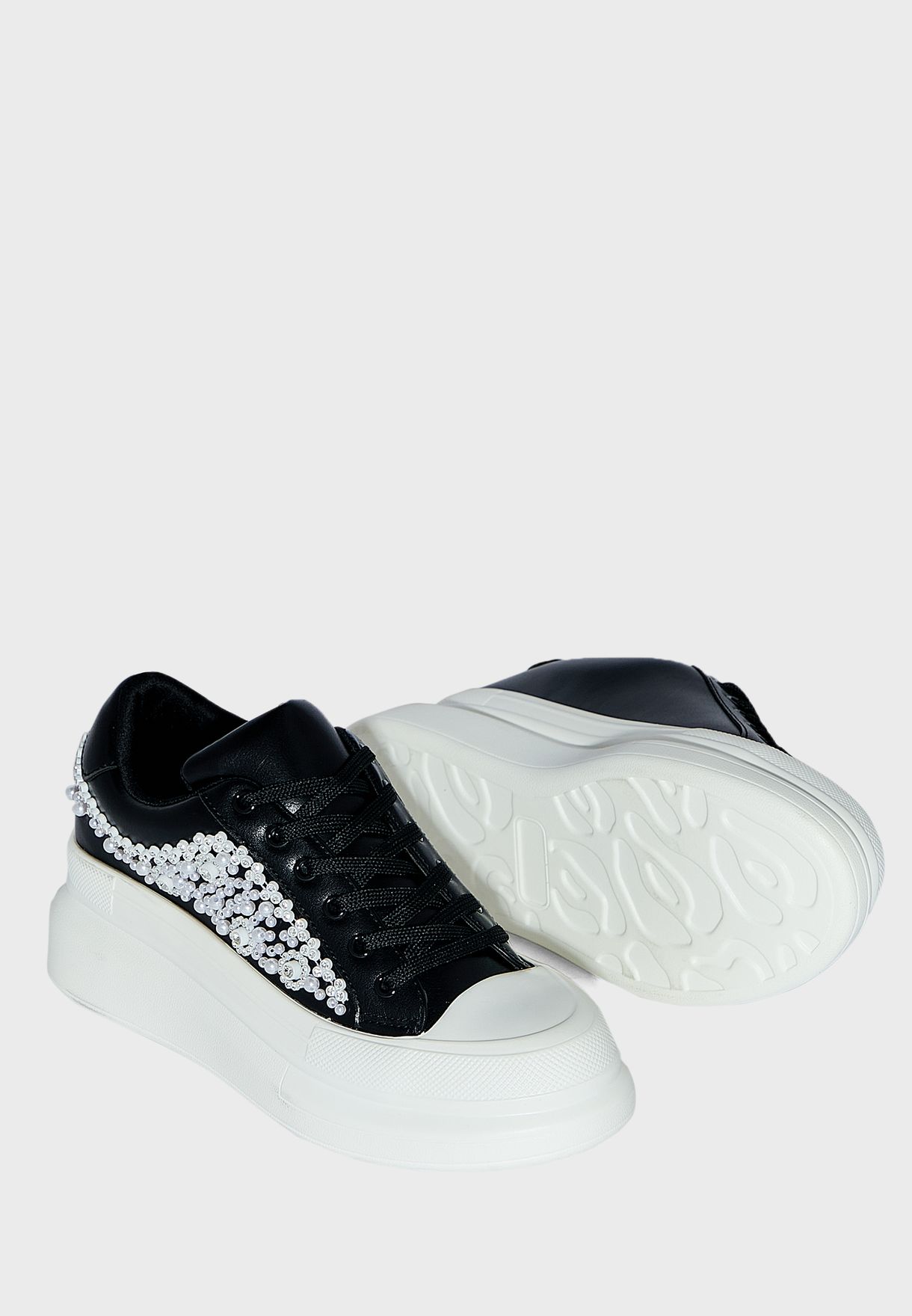 Pearl And Diamante Detail Sneakers