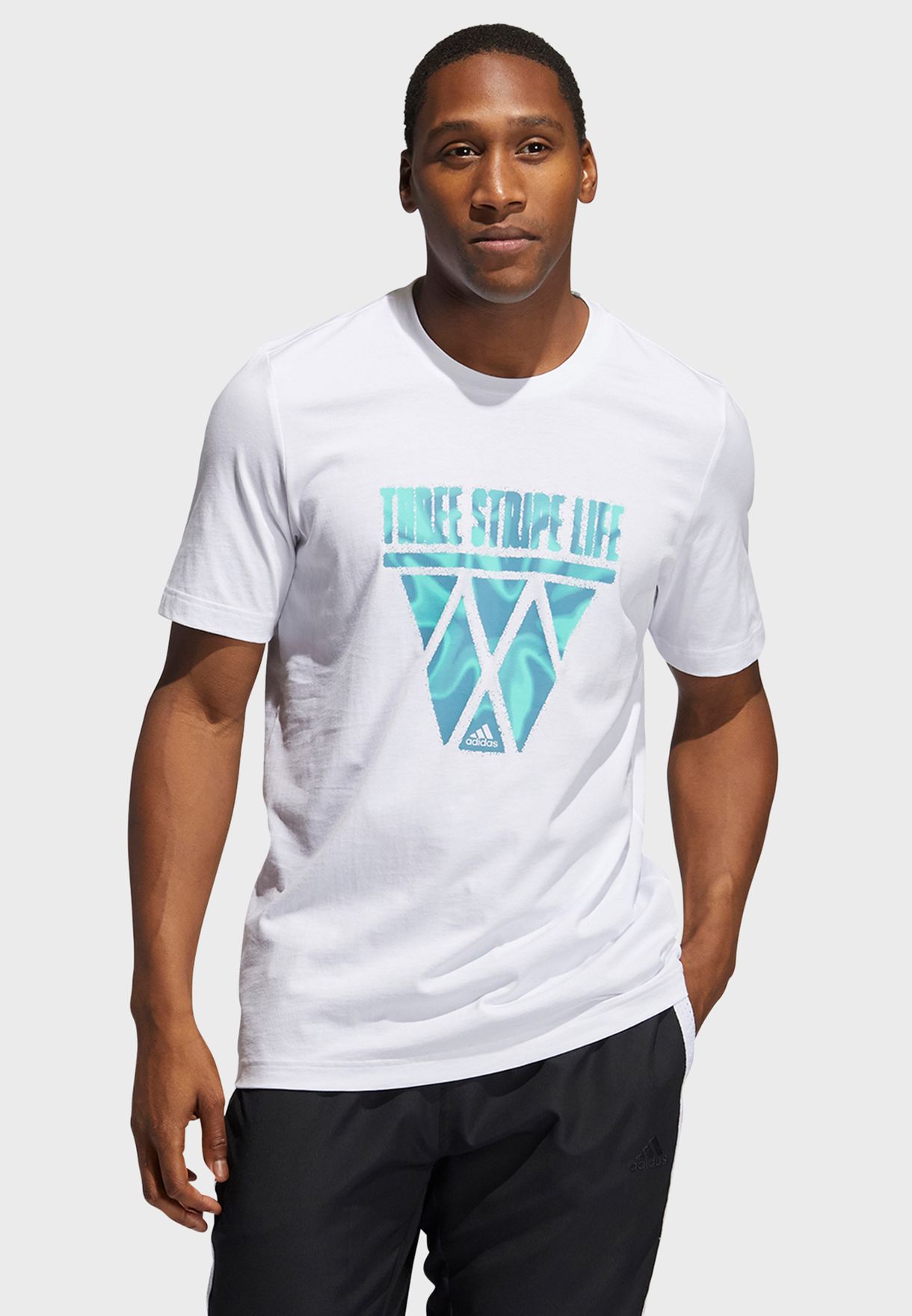 3 Stripe Life Hoops Graphic T-Shirt
