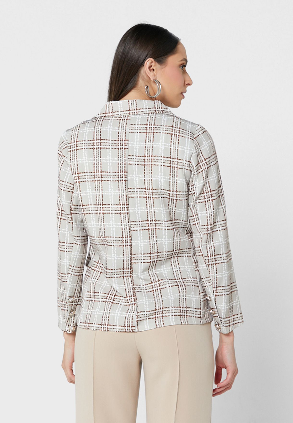 Check Print Blazer