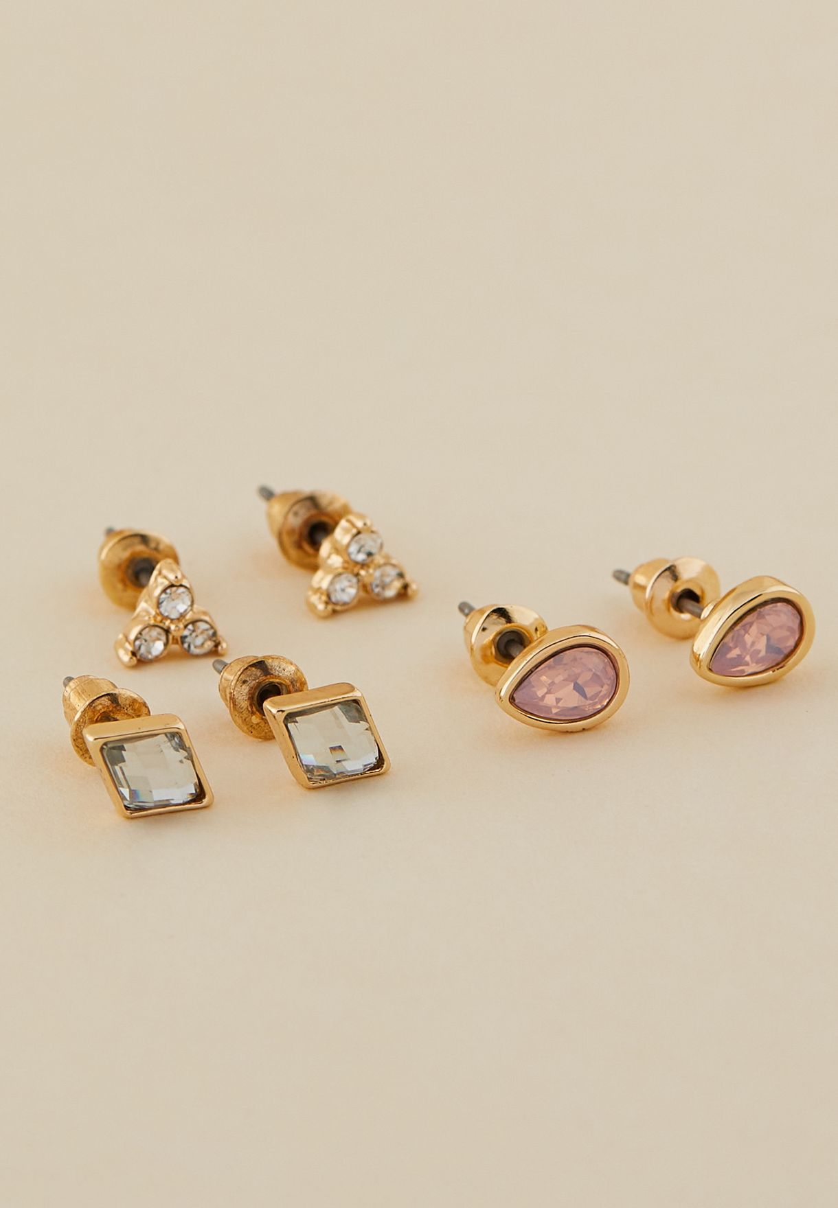 Pack Of 9 Mixed Jewelled Stud Earrings 