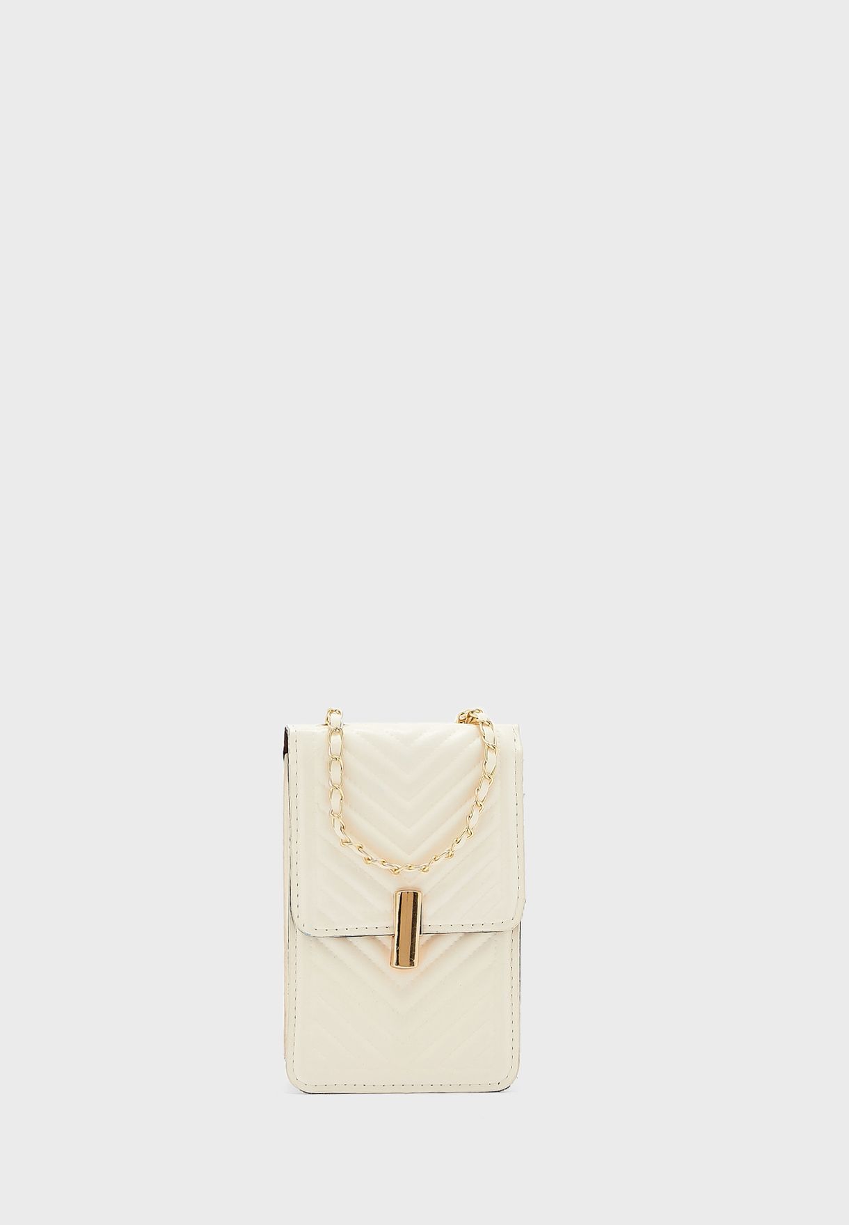 Zig Zag Quilted Chain Strap Crossbody 