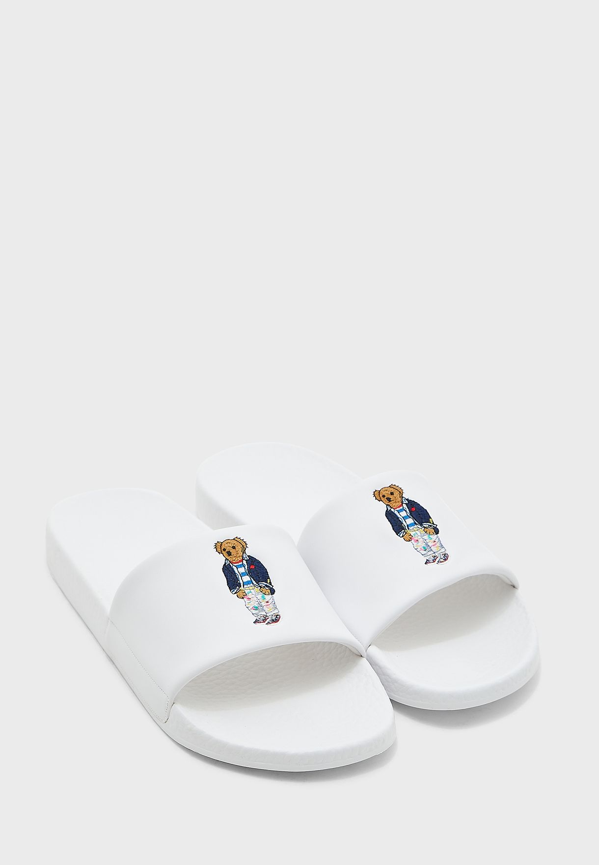 Buy Polo Ralph Lauren white Polo Slides for Men in Riyadh, Jeddah