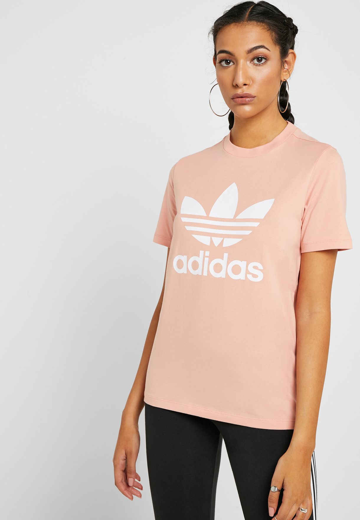 Buy adidas Originals pink Trefoil T-Shirt for Women in MENA, Worldwide |  DV2587
