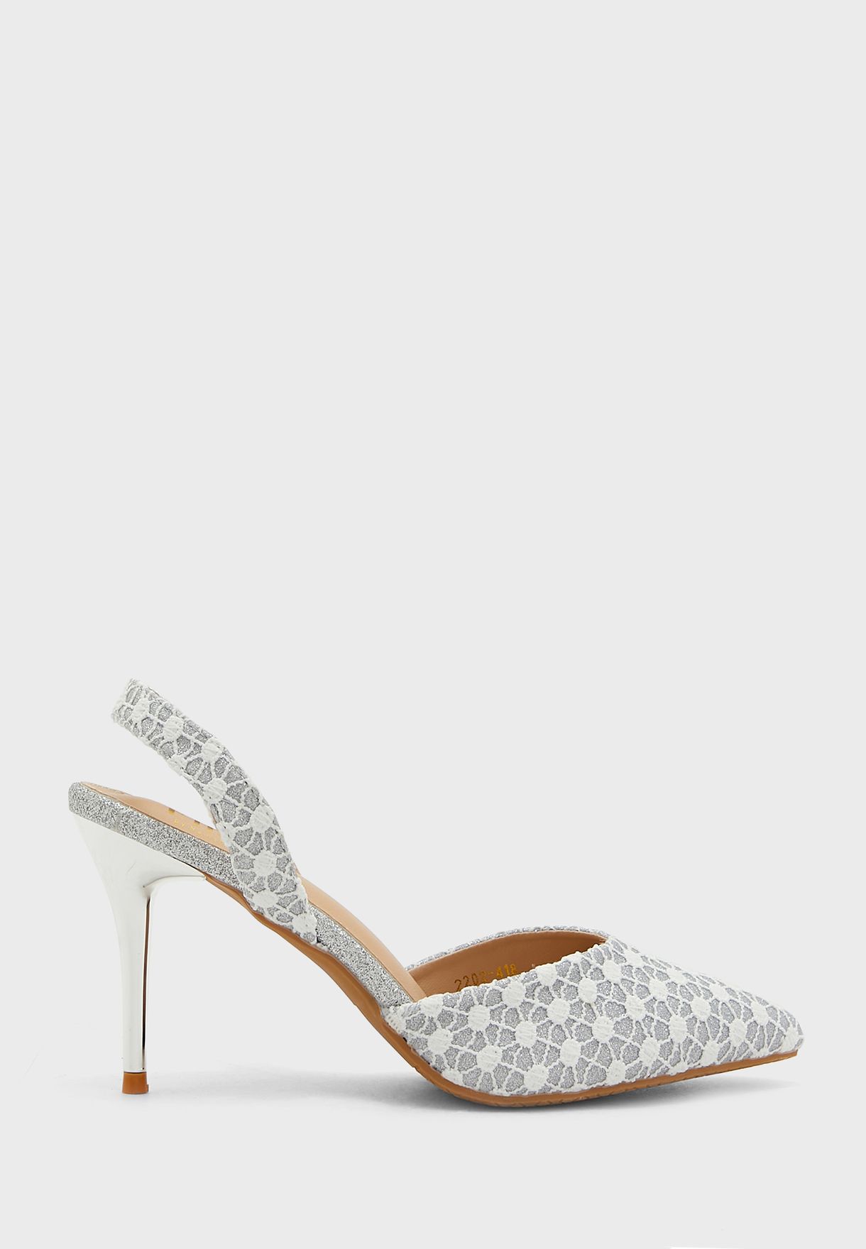 Printed Fabric Slingback Pointed Pump 