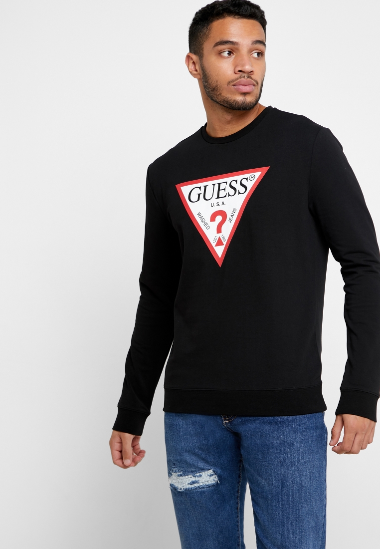 Buy Guess black Core Crew Neck Sweater for Men in MENA, Worldwide