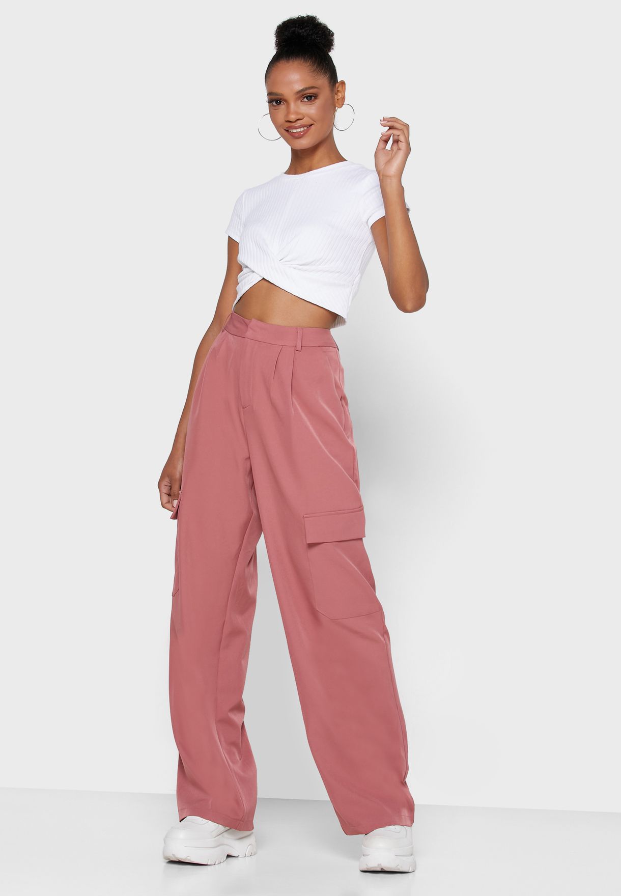 pink cargo pants womens