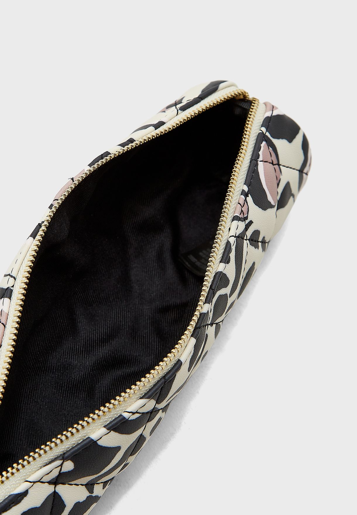 Faux Leather Quilted Toiletry Bag