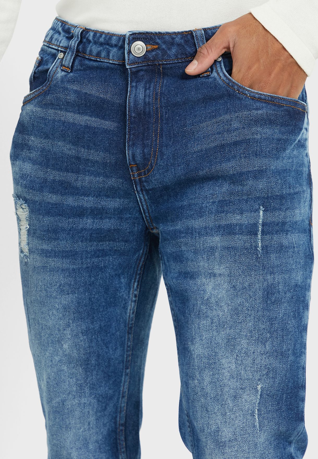 Slim Fit Distress Jean