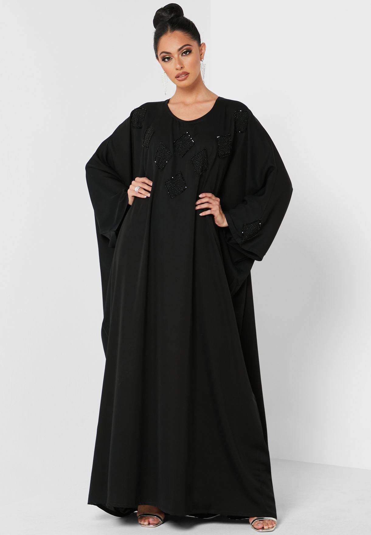 Buy Khizana black Embellished Detail Abaya for Women in MENA, Worldwide