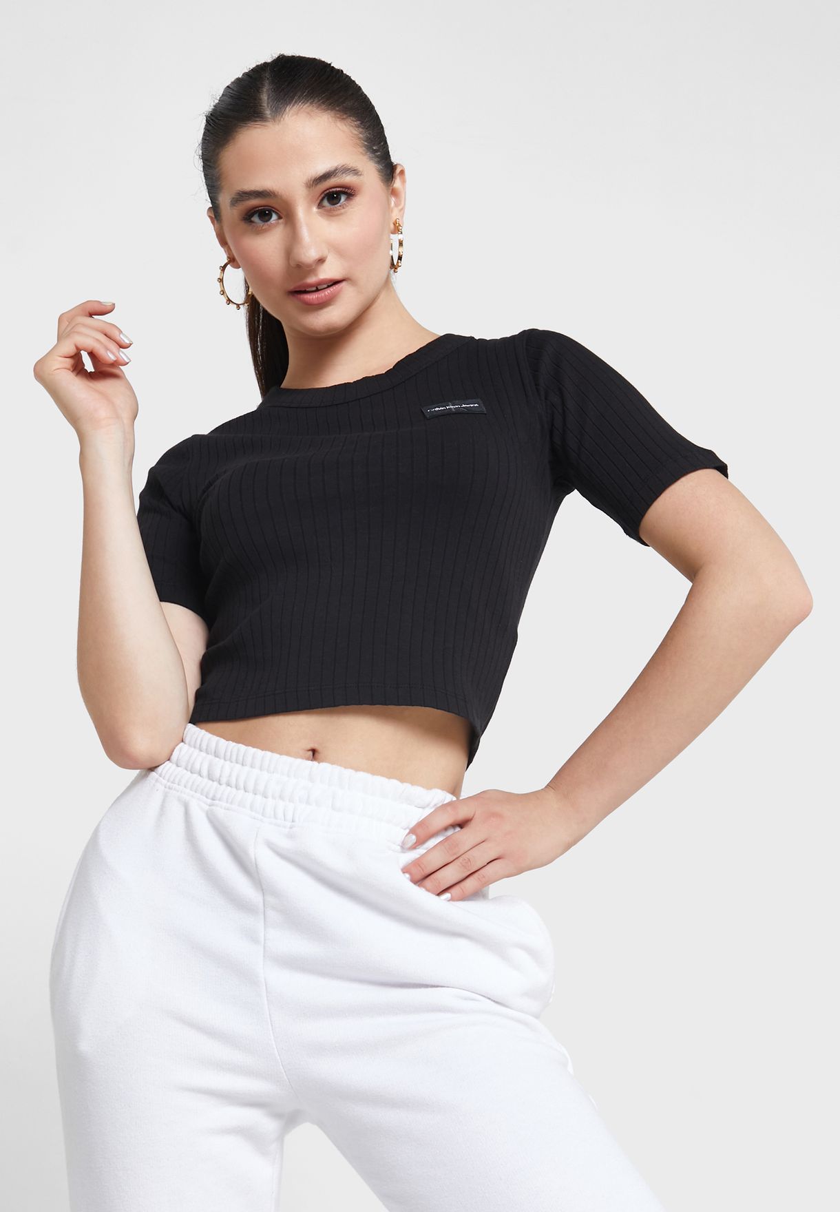 Crew Neck Ribbed T-Shirt