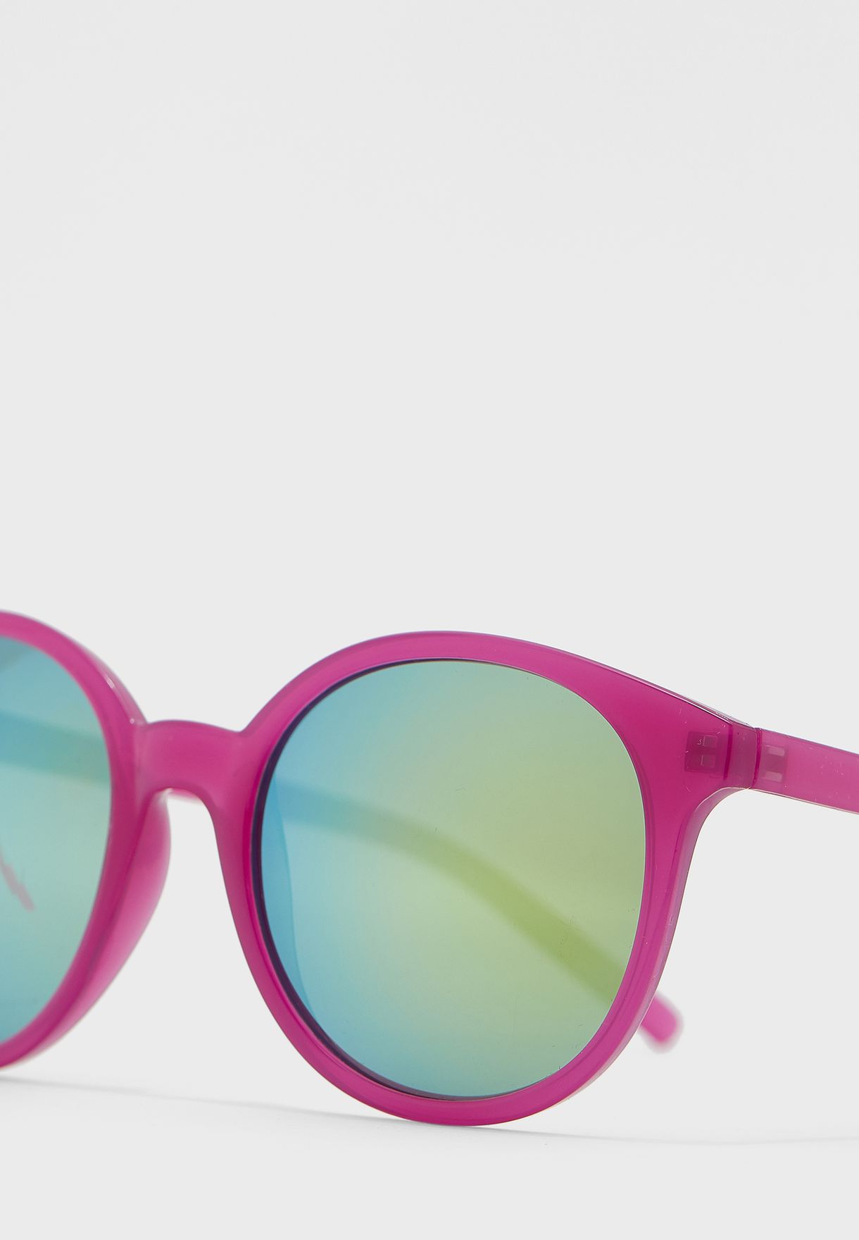 Rounded Wayfarer Coloured Frame Sunglasses