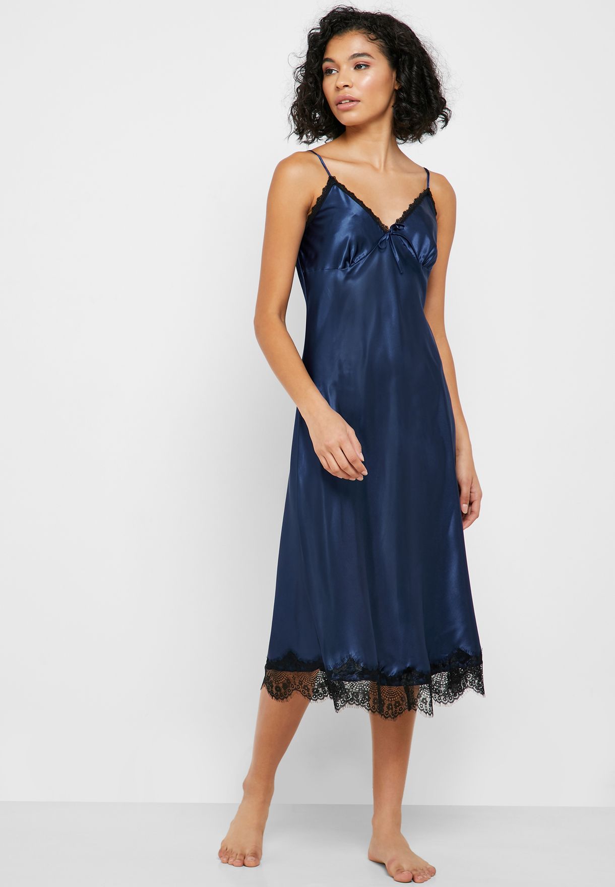 navy satin nightdress