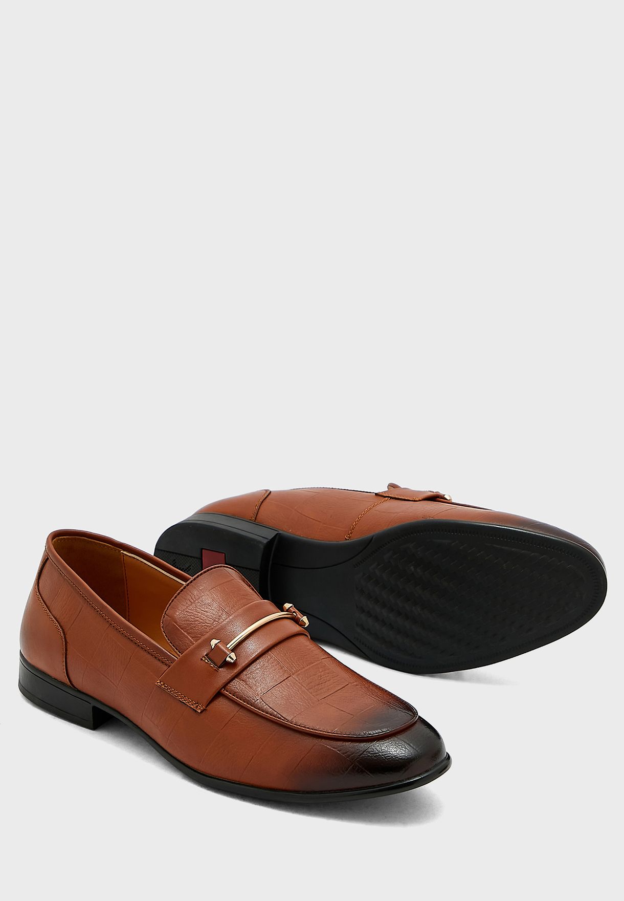 Faux Leather Formal Slip Ons