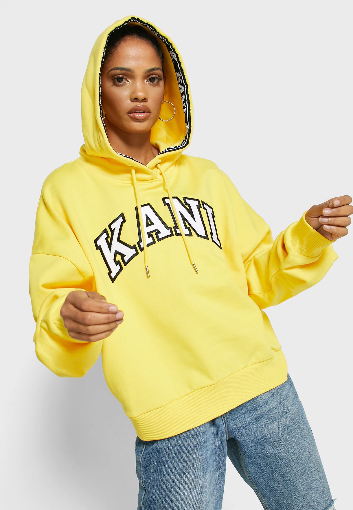 yellow college sweatshirt