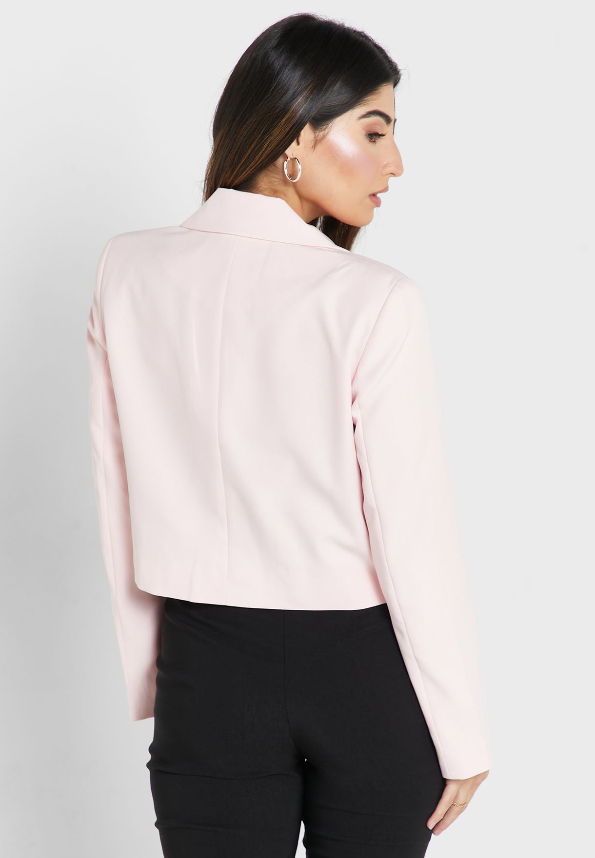 Cropped Collar Neck Blazer