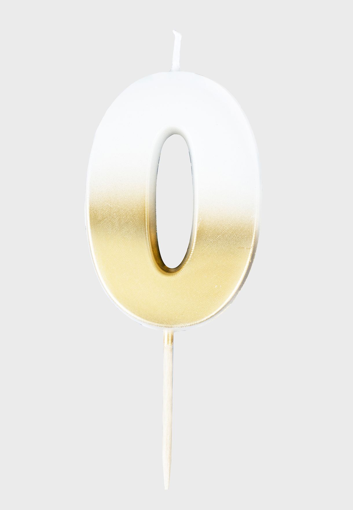 Gold Ombre Number Candle - 0