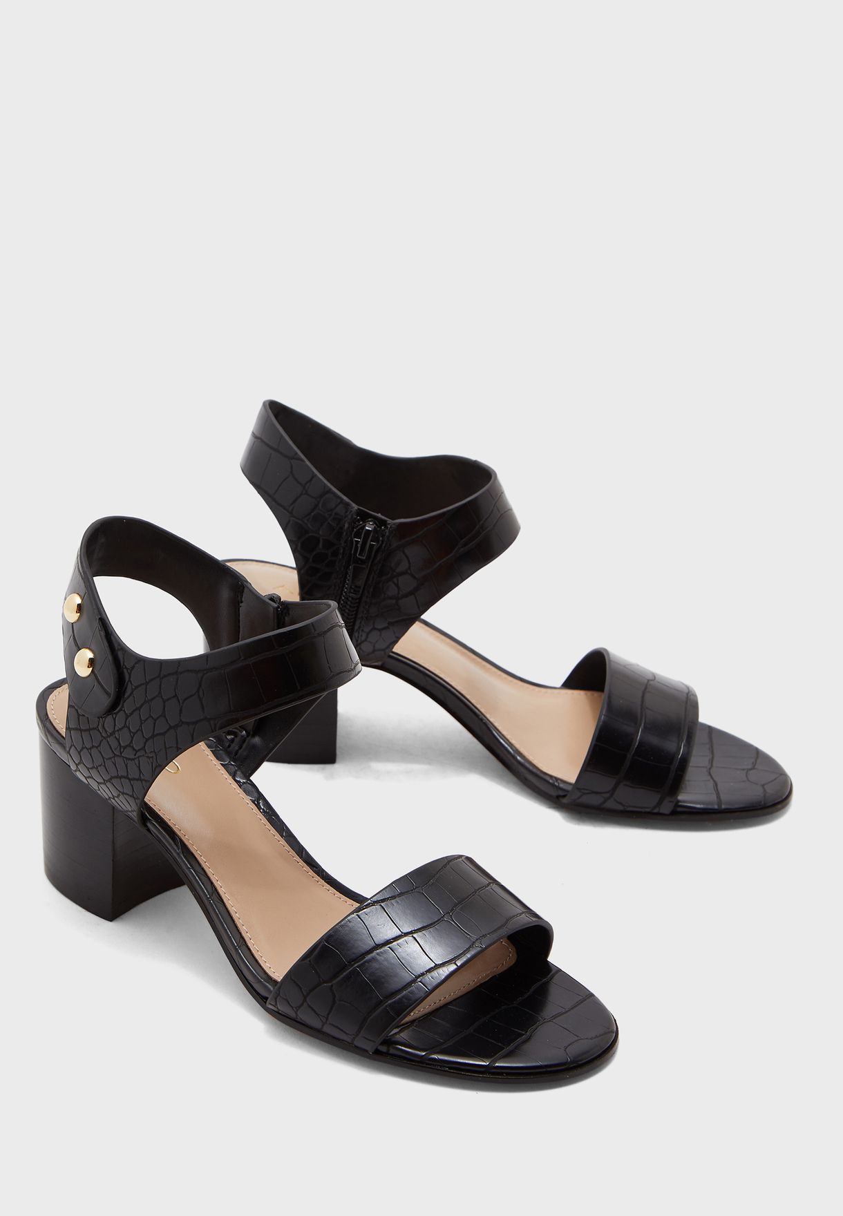 aldo black strap heels