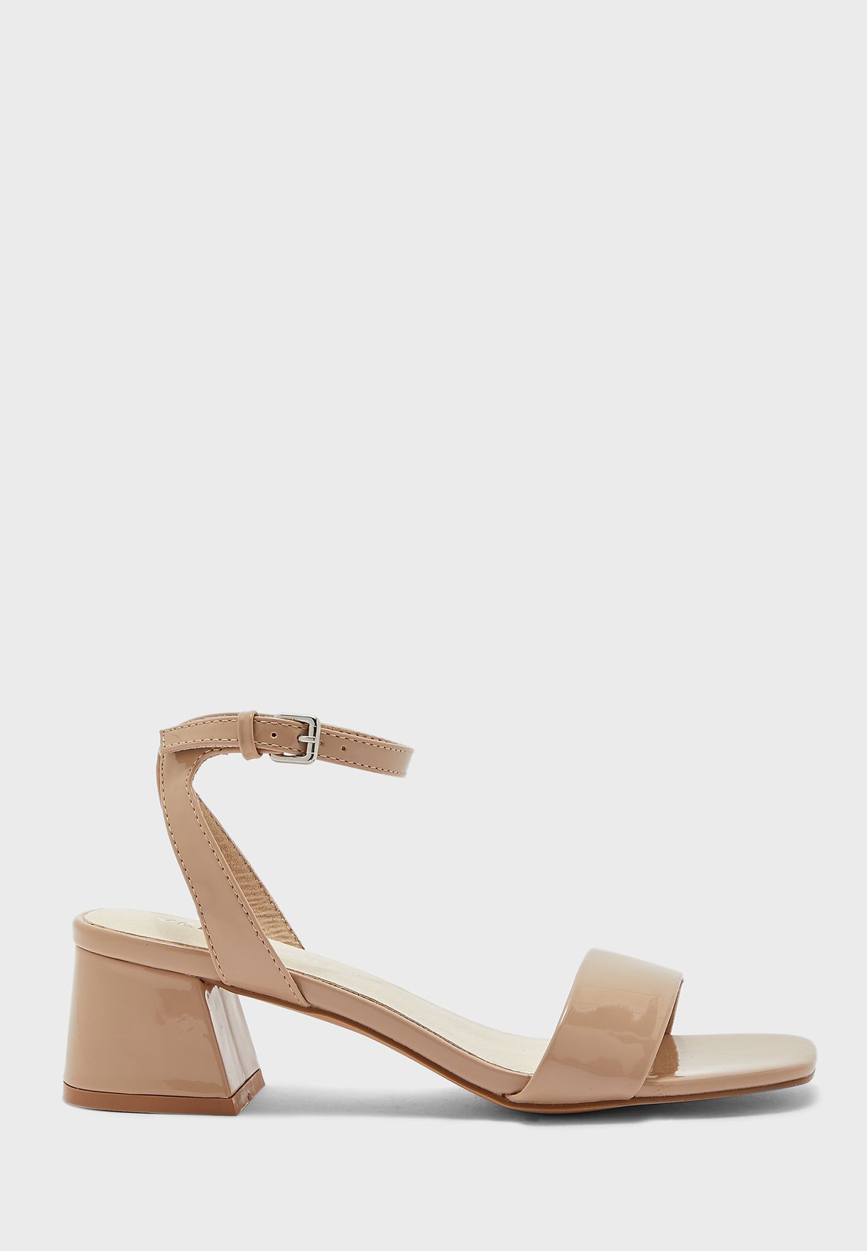 beige low heel sandals