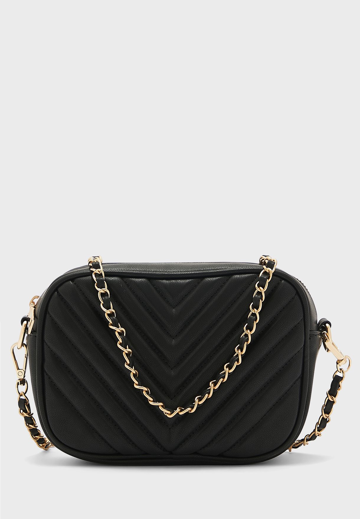 Quilted Chain Handle Cross Body