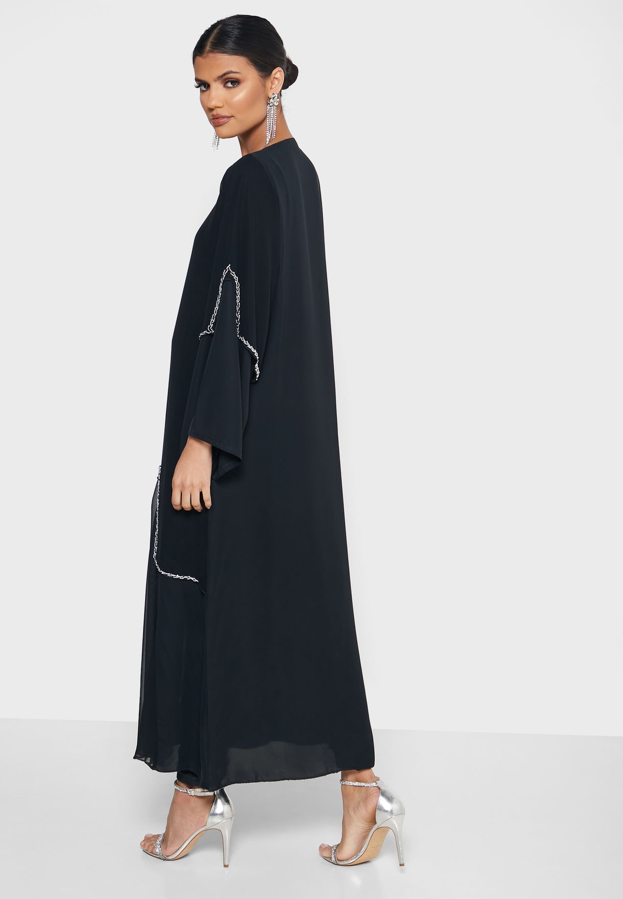 Buy Khizana black Embellished Abaya for Women in MENA, Worldwide