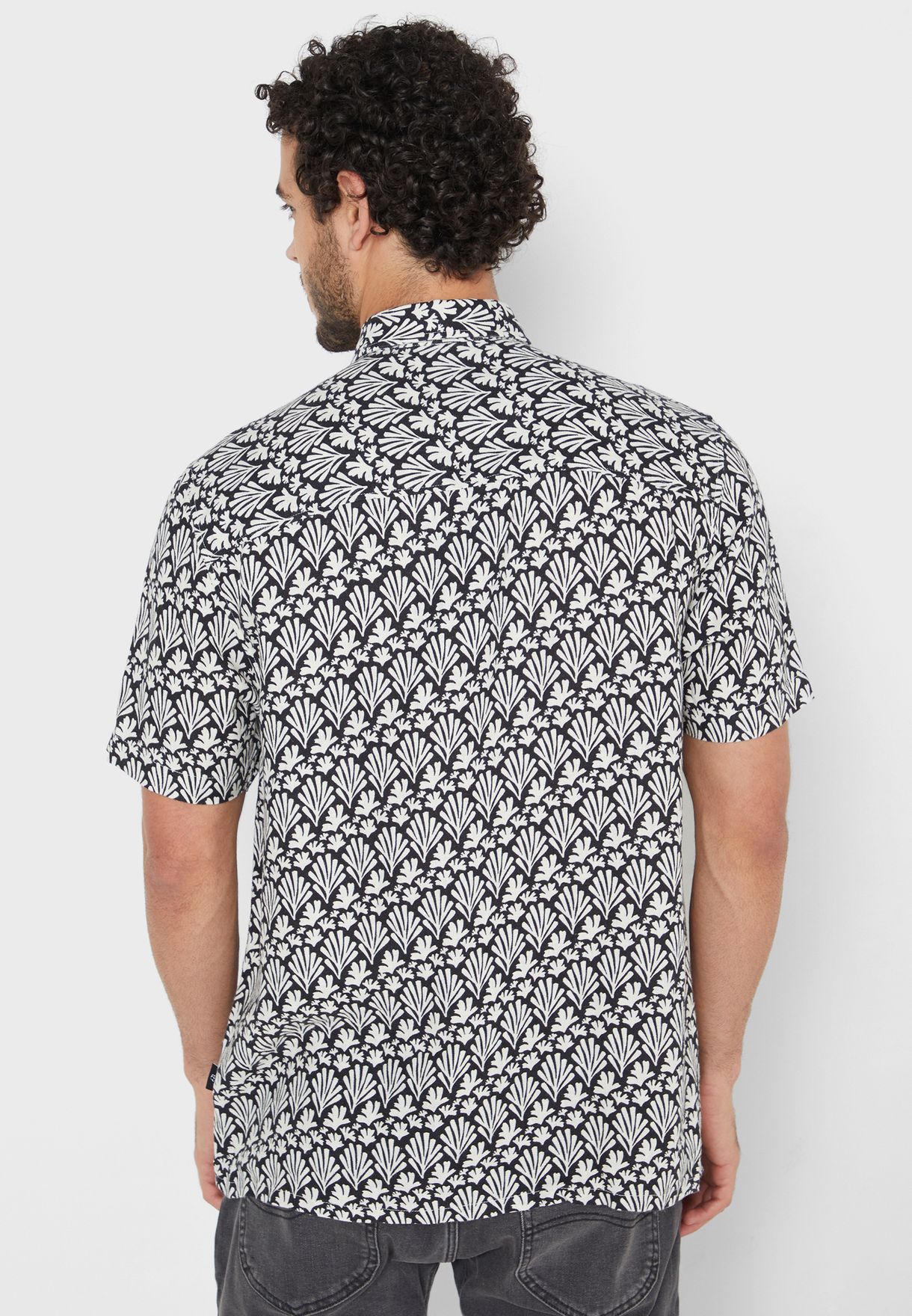 Collar Print Regular Fit Shirt