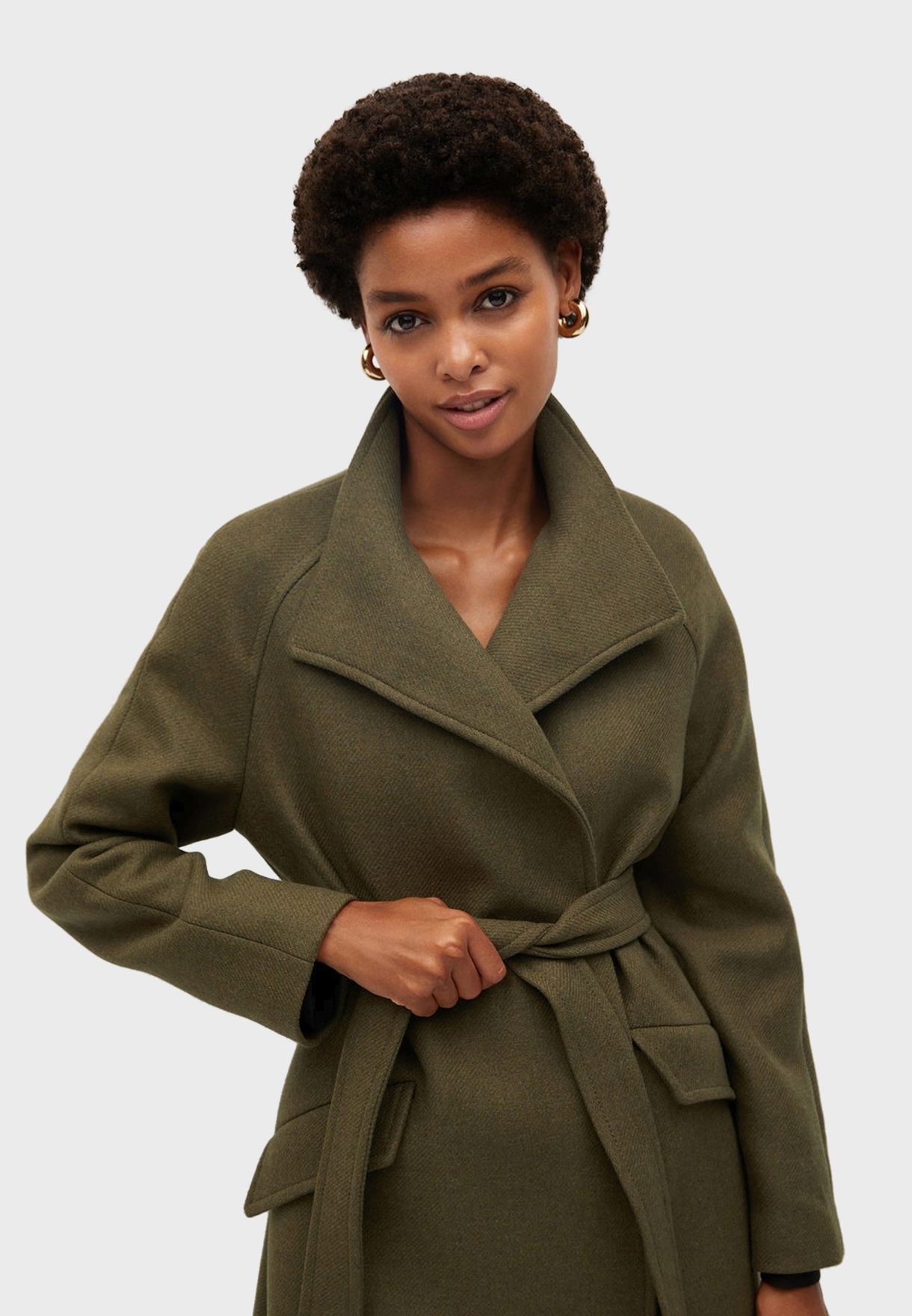 mango khaki coat