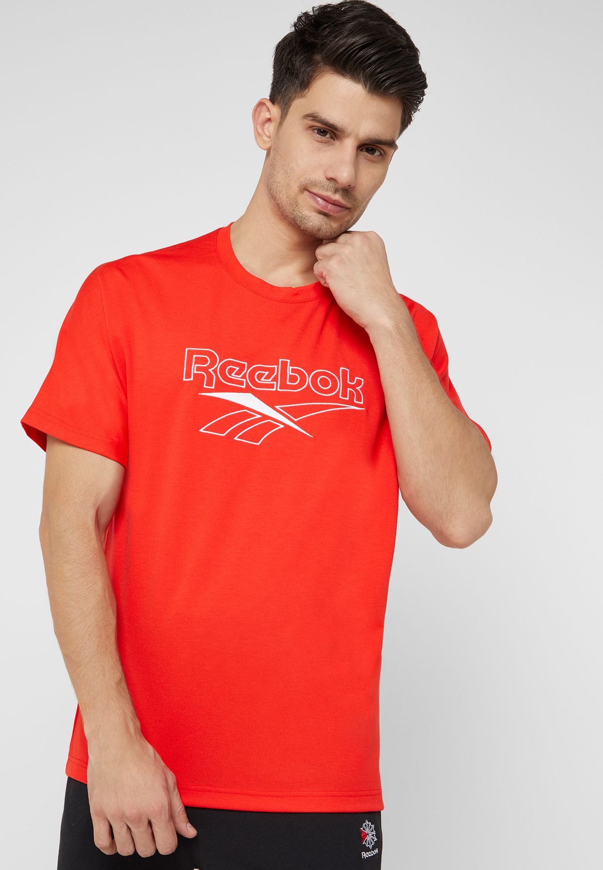 red reebok shirt