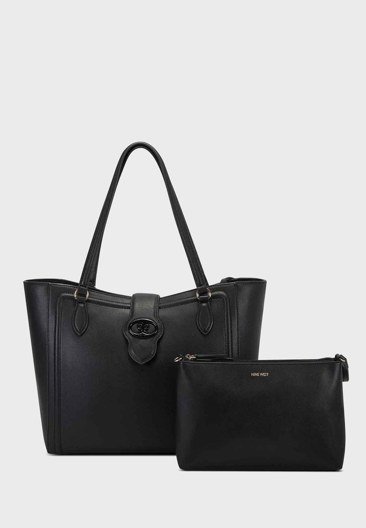 nine west black tote bag