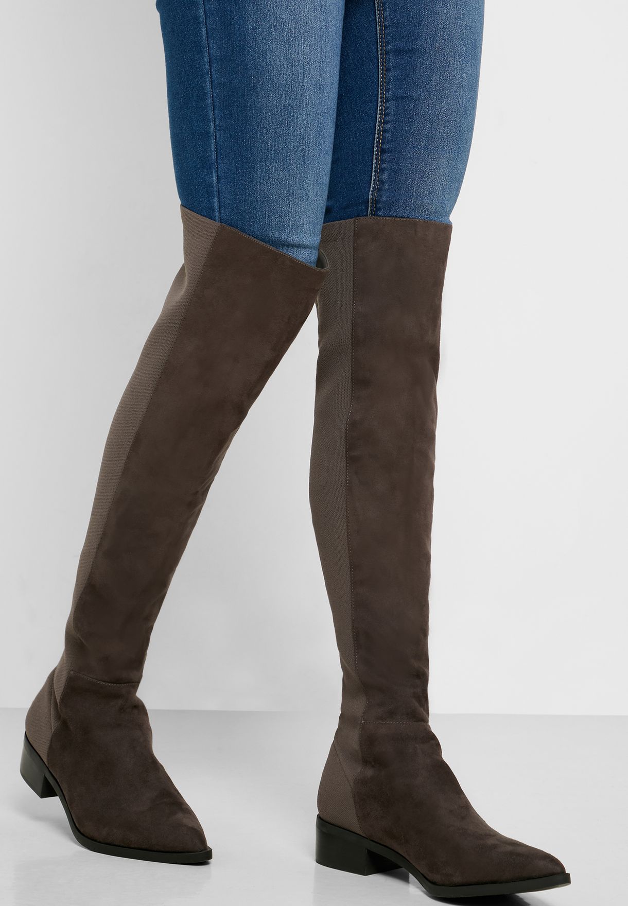 steve madden grey over the knee boots
