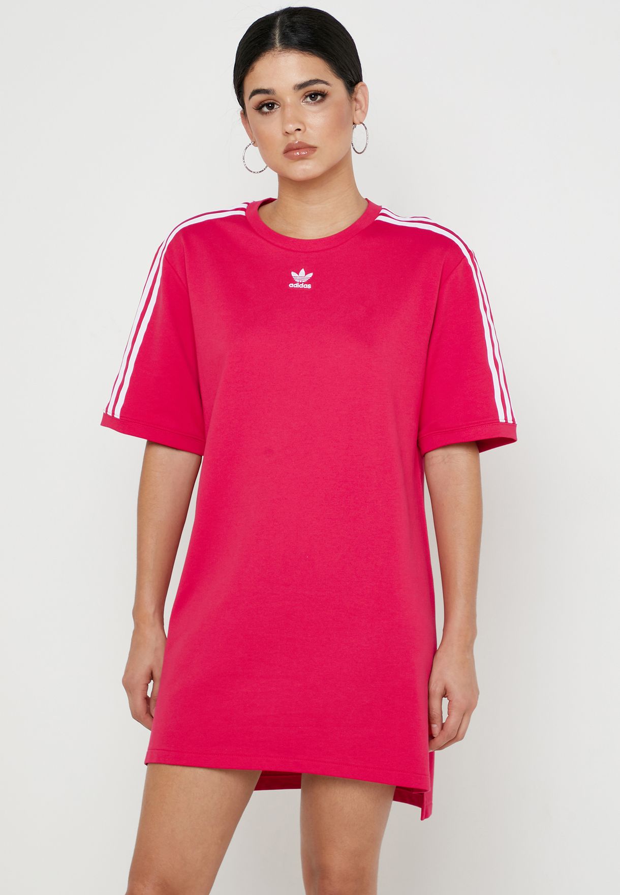 Buy adidas Originals pink 3 Stripe T-Shirt Dress for Women in MENA,  Worldwide | ED5863