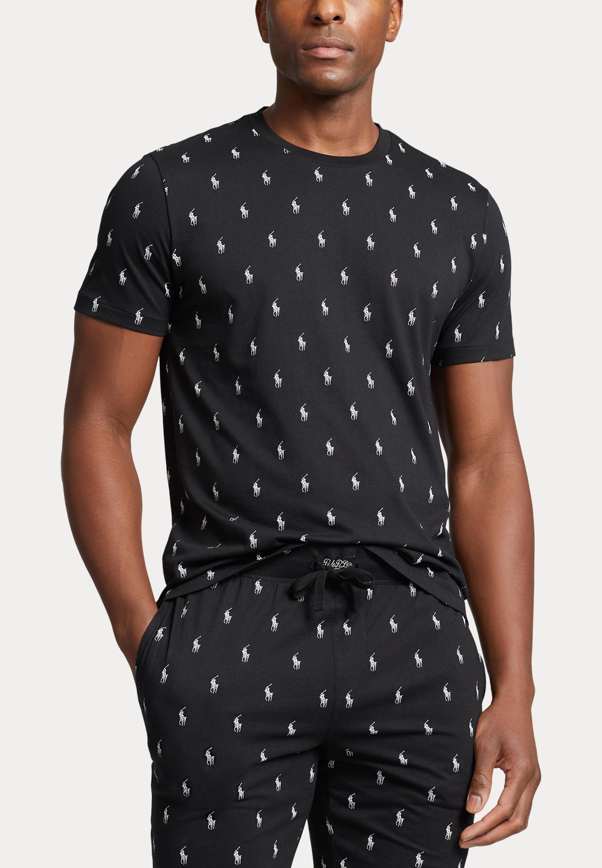 Buy Polo Ralph Lauren black Printed Crew Neck T-Shirt for Men in Riyadh,  Jeddah