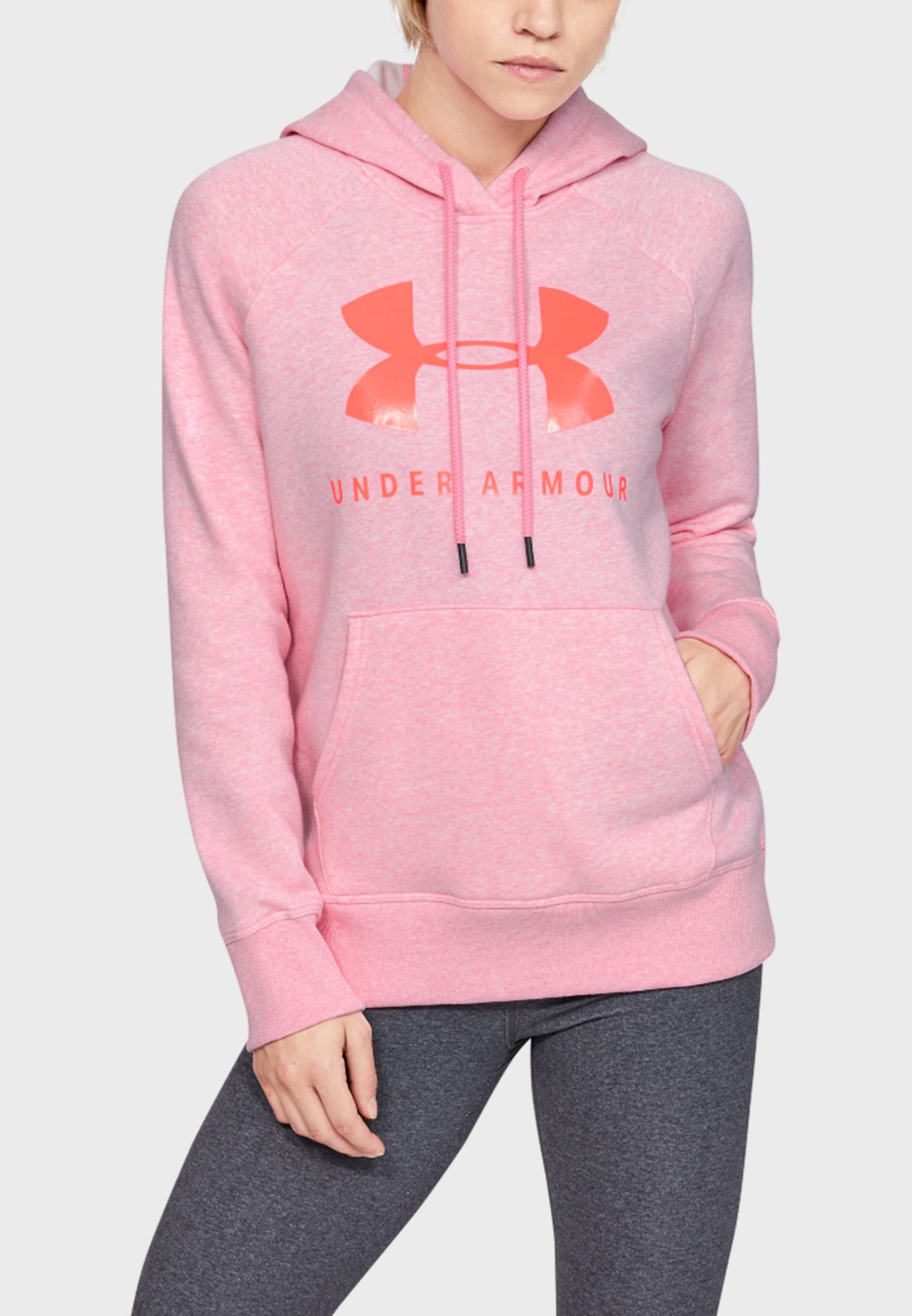 pink under armour hoodie women's