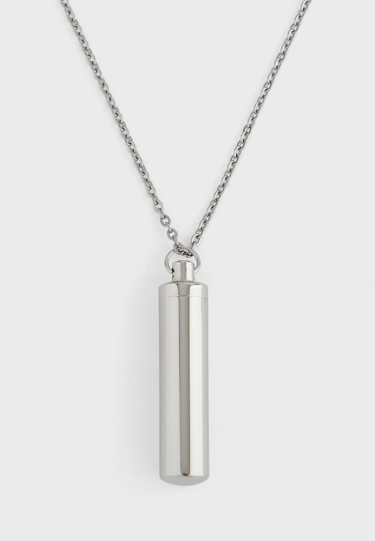 Stainless Steel Brushed Pendant Necklace