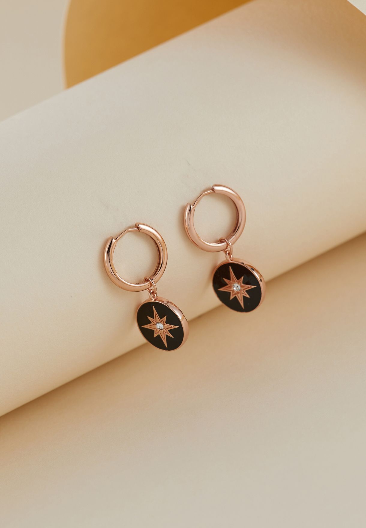 North Star Enamel Huggie Earrings