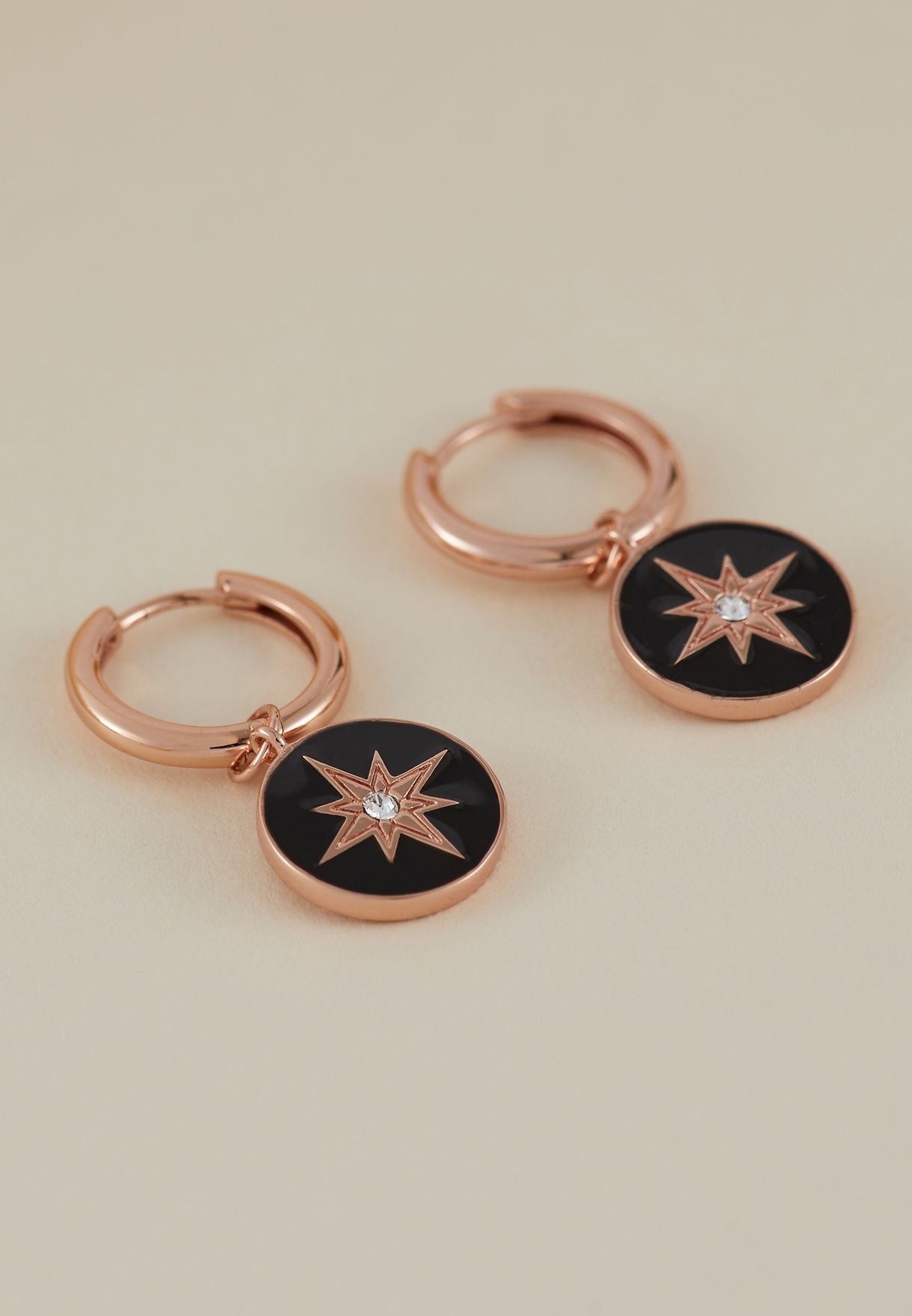 North Star Enamel Huggie Earrings